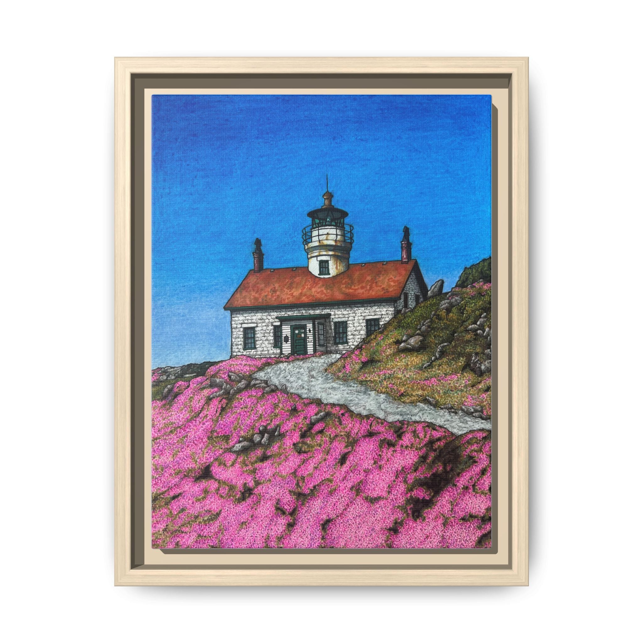 Framed Canvas Print - Crescent City Lighthouse