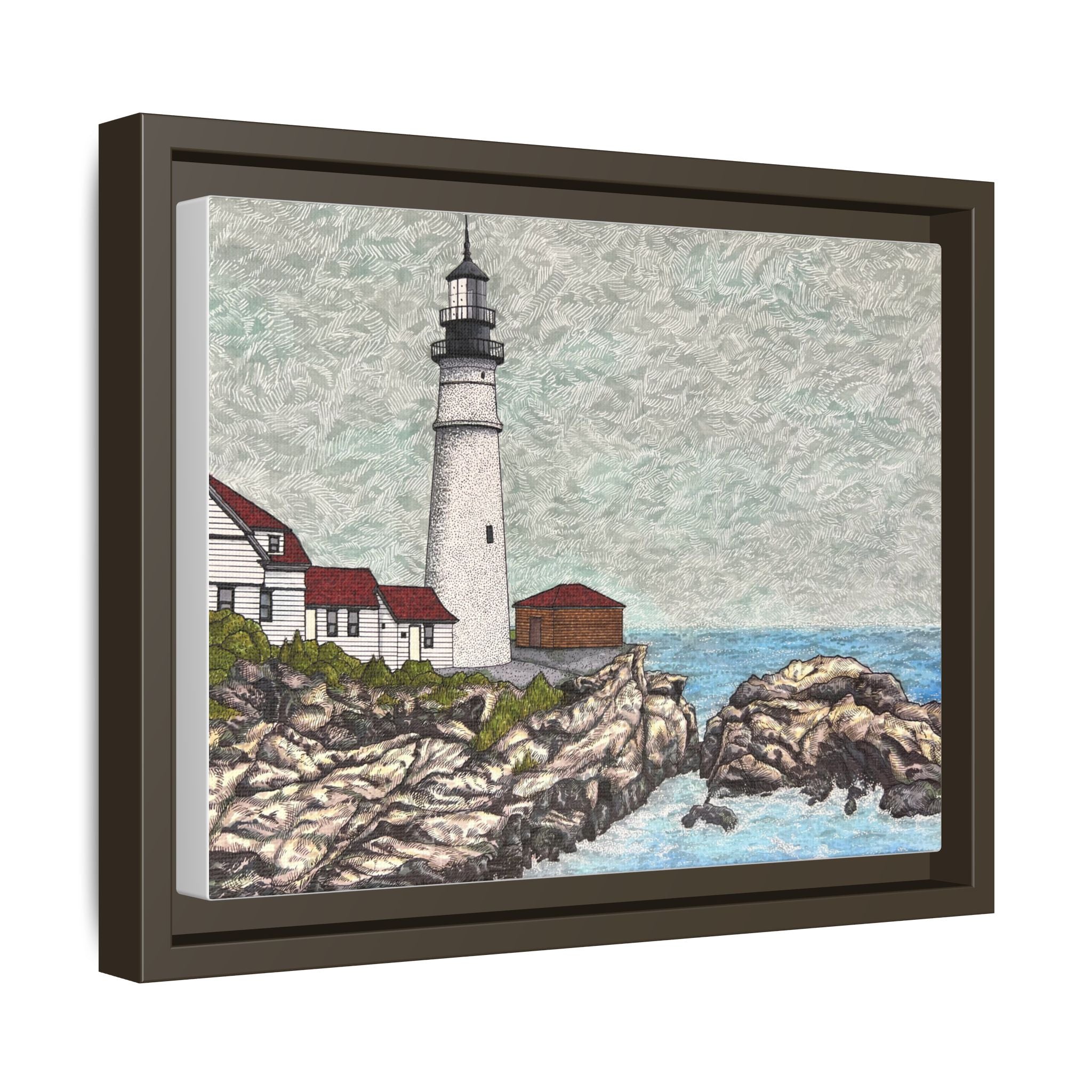 Framed Canvas Print - Portland Head Light