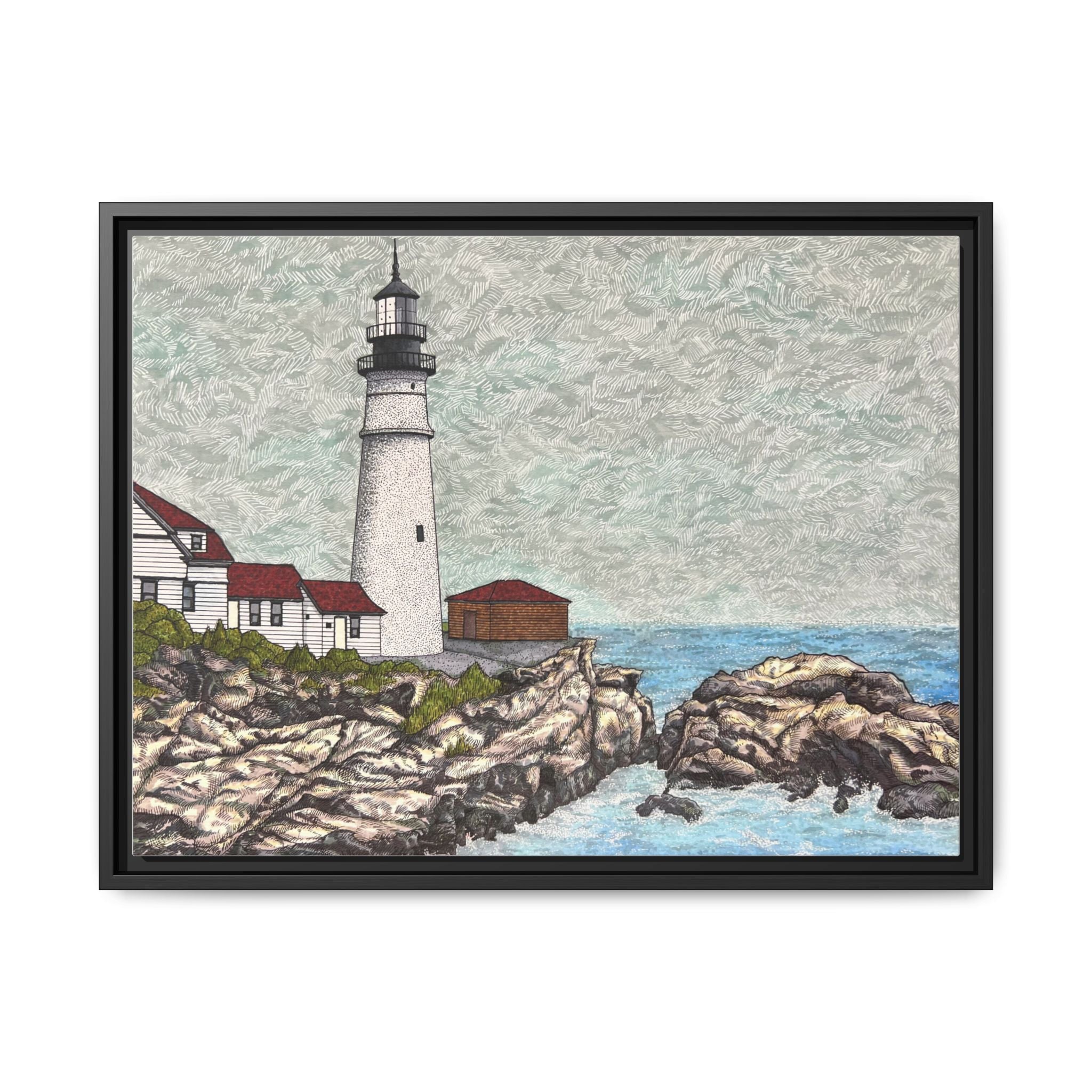 Framed Canvas Print - Portland Head Light