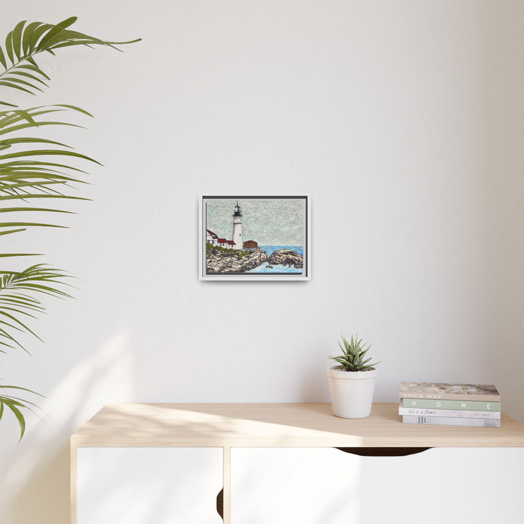 Portland Head Light -Framed Canvas Print