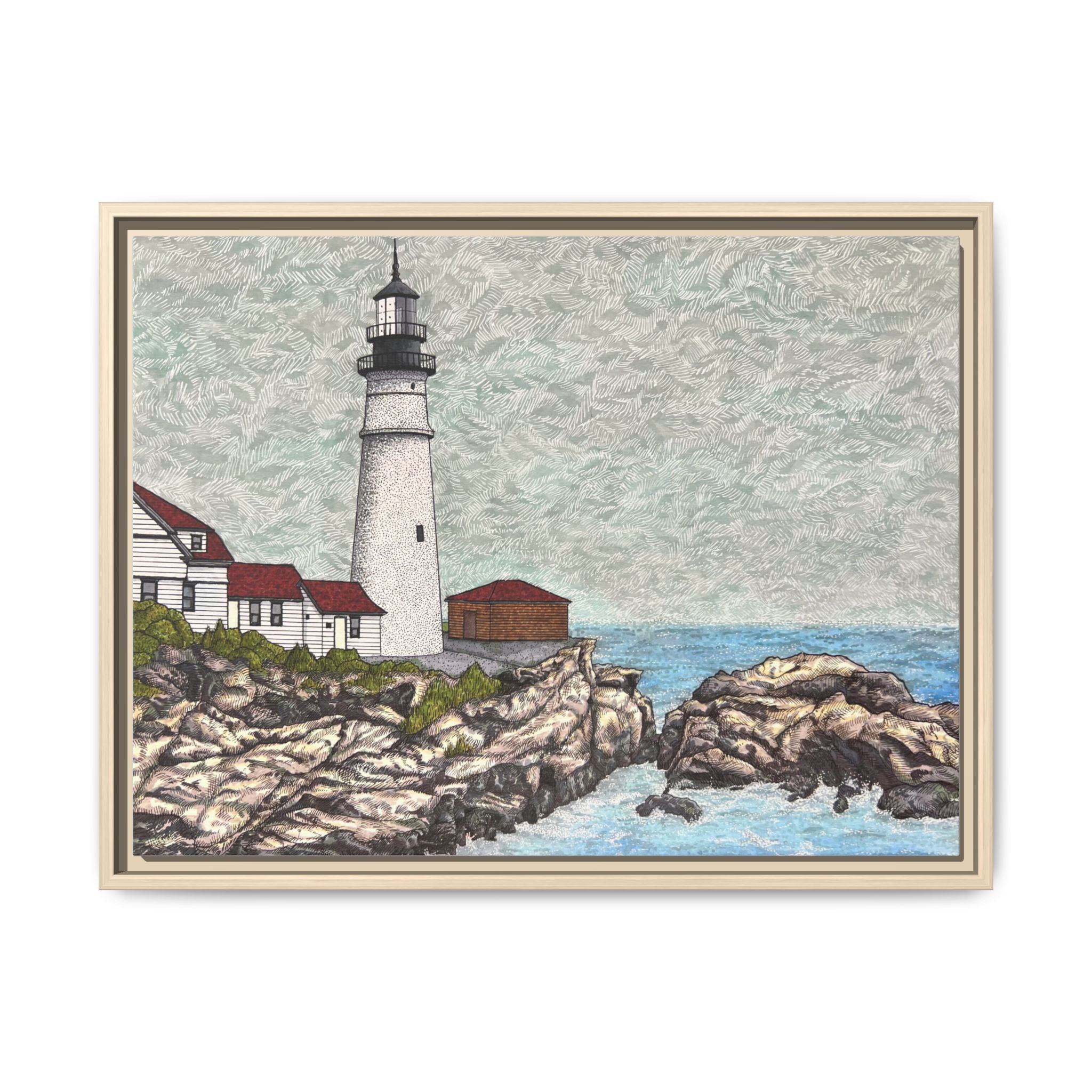 Framed Canvas Print - Portland Head Light