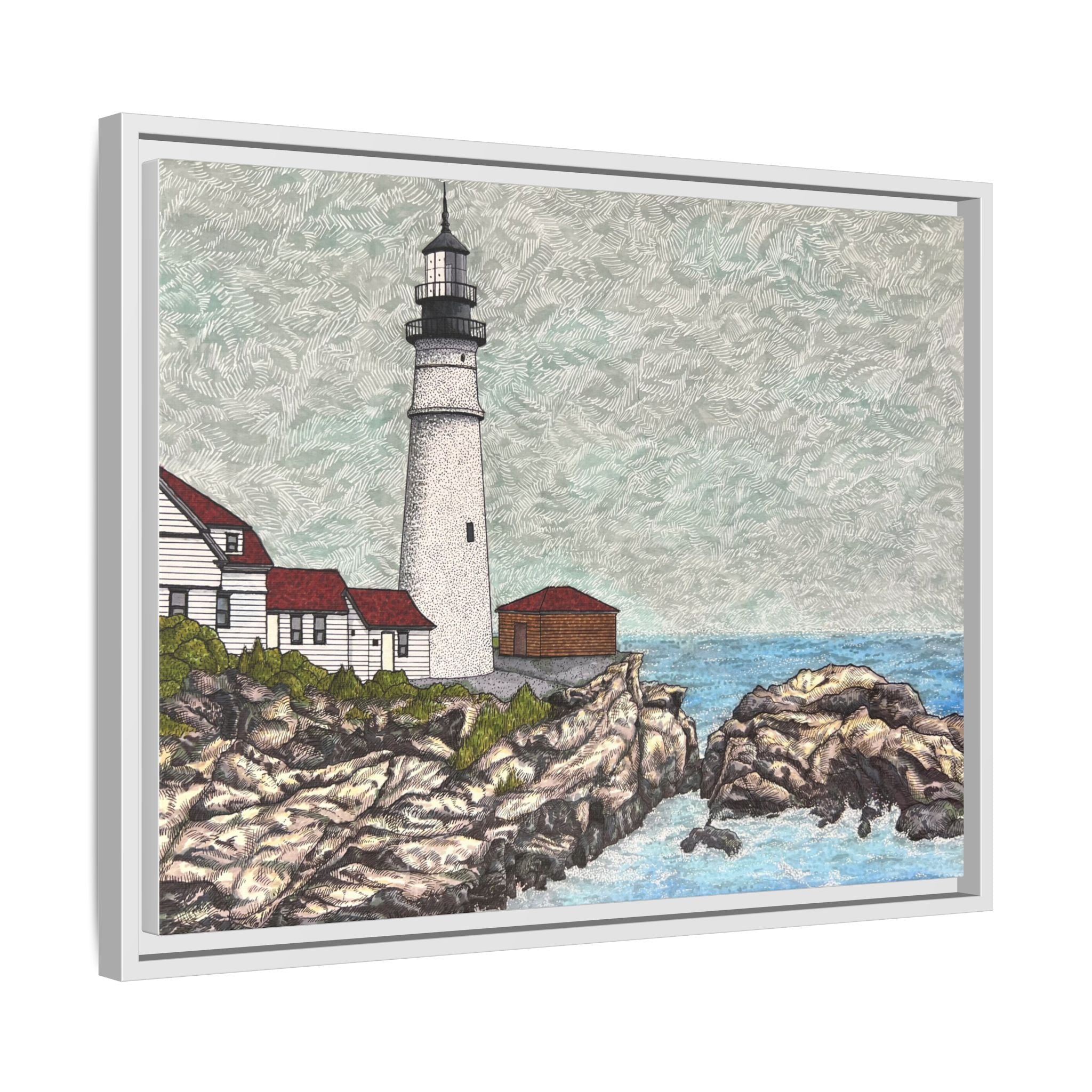 Framed Canvas Print - Portland Head Light