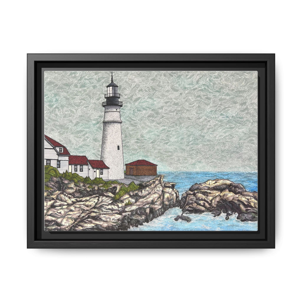 Portland Head Light -Framed Canvas Print