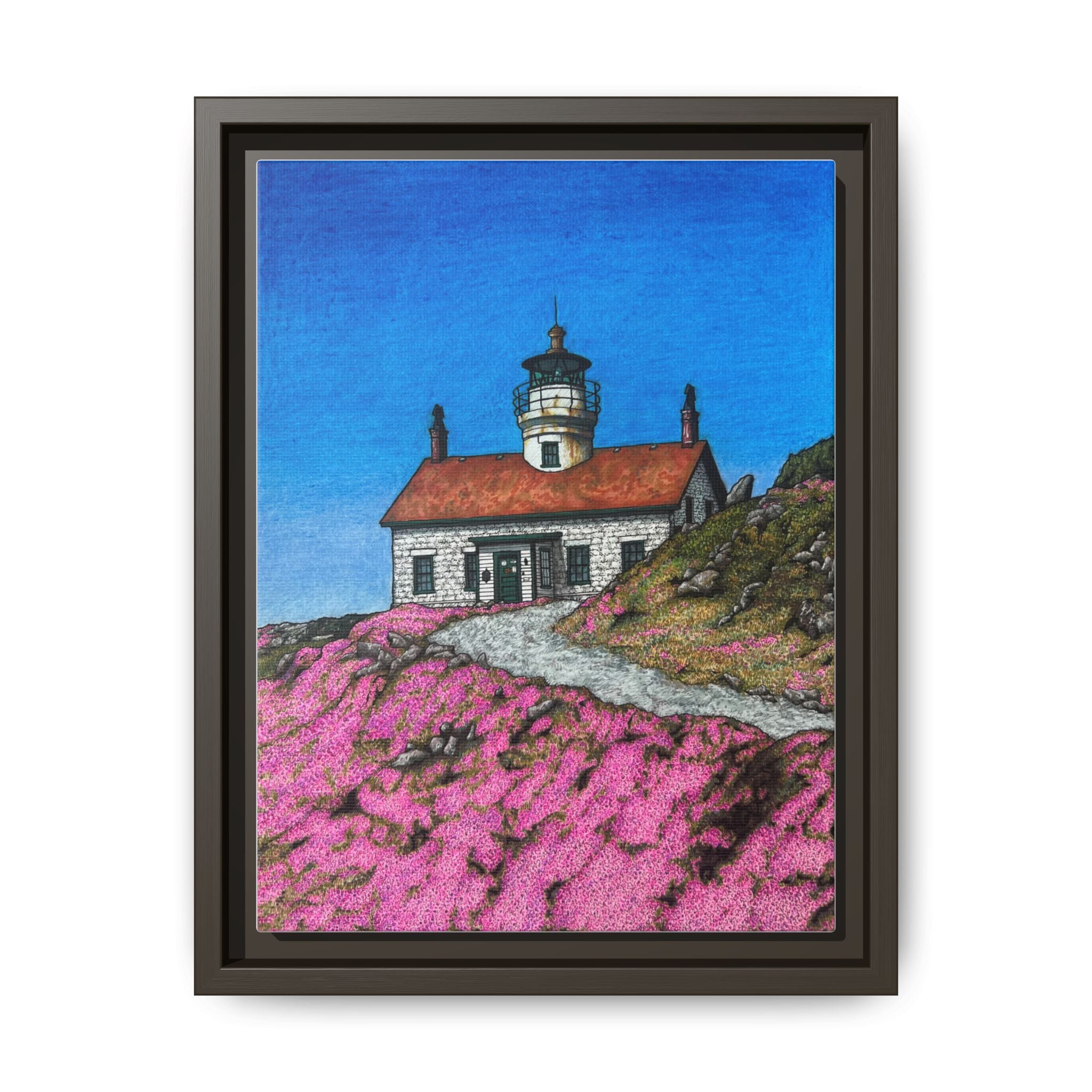 Framed Canvas Print - Crescent City Lighthouse