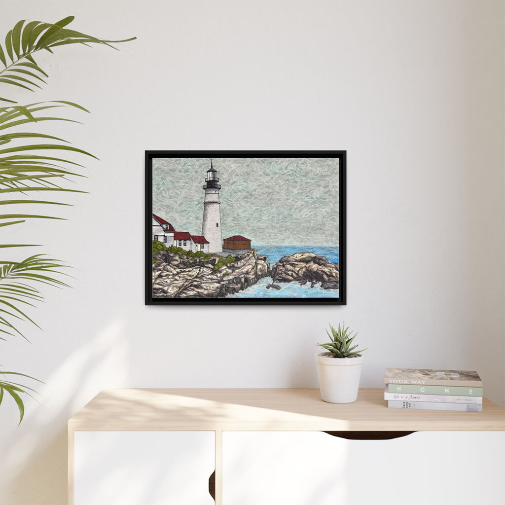 Portland Head Light -Framed Canvas Print
