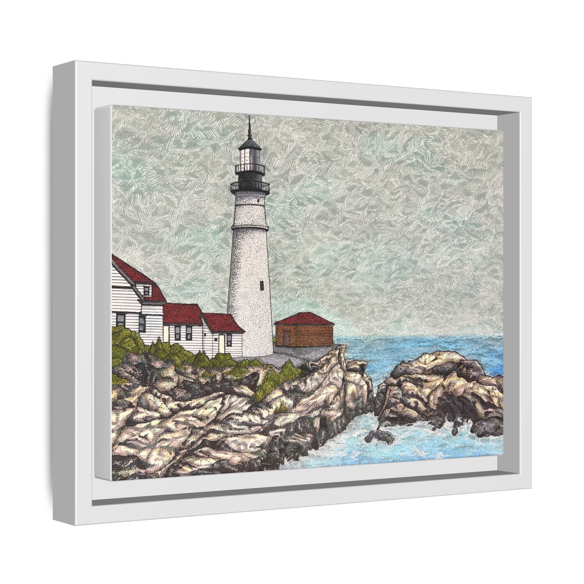Framed Canvas Print - Portland Head Light