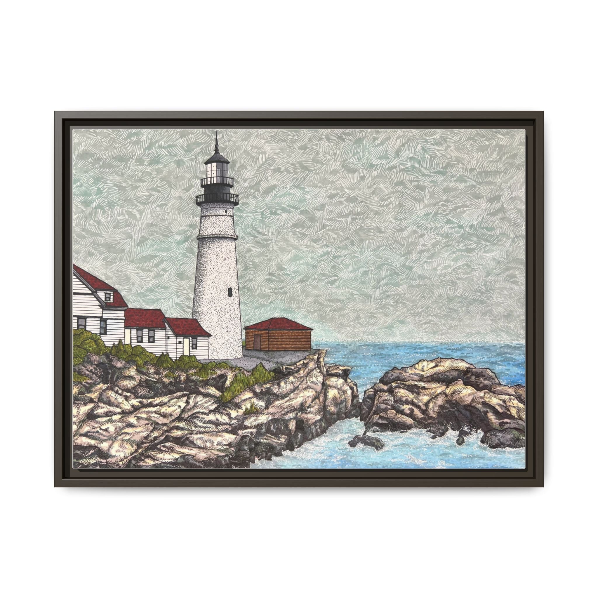 Framed Canvas Print - Portland Head Light