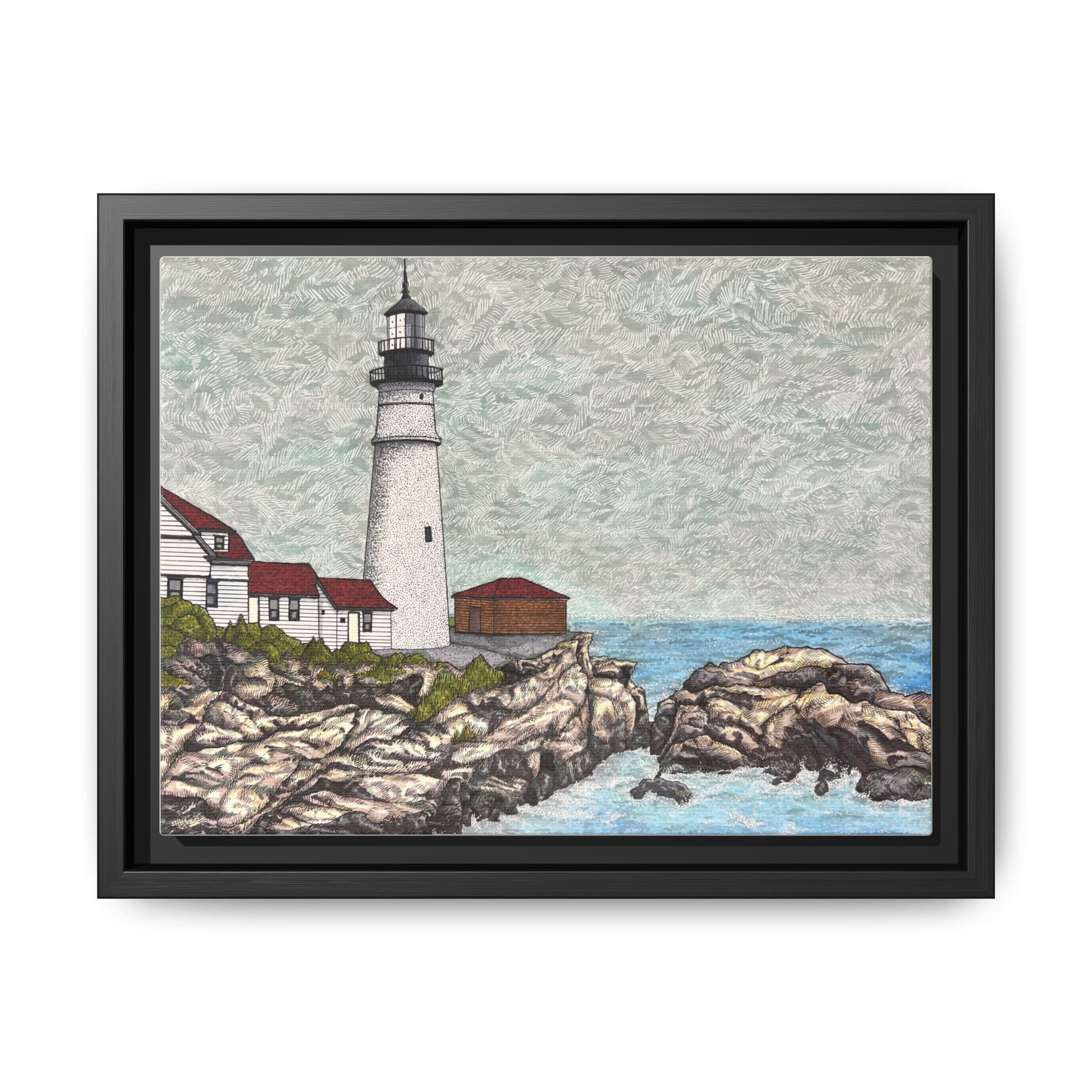 Framed Canvas Print - Portland Head Light