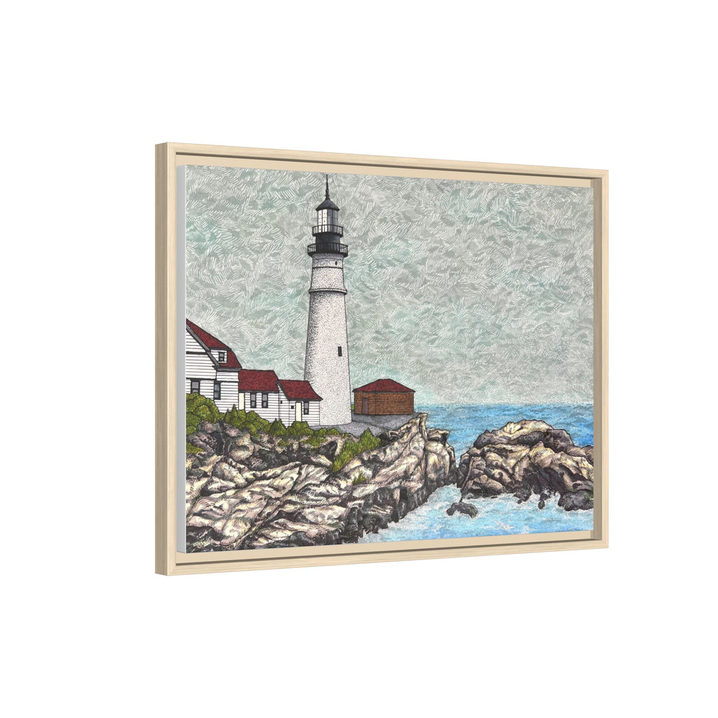 Portland Head Light -Framed Canvas Print