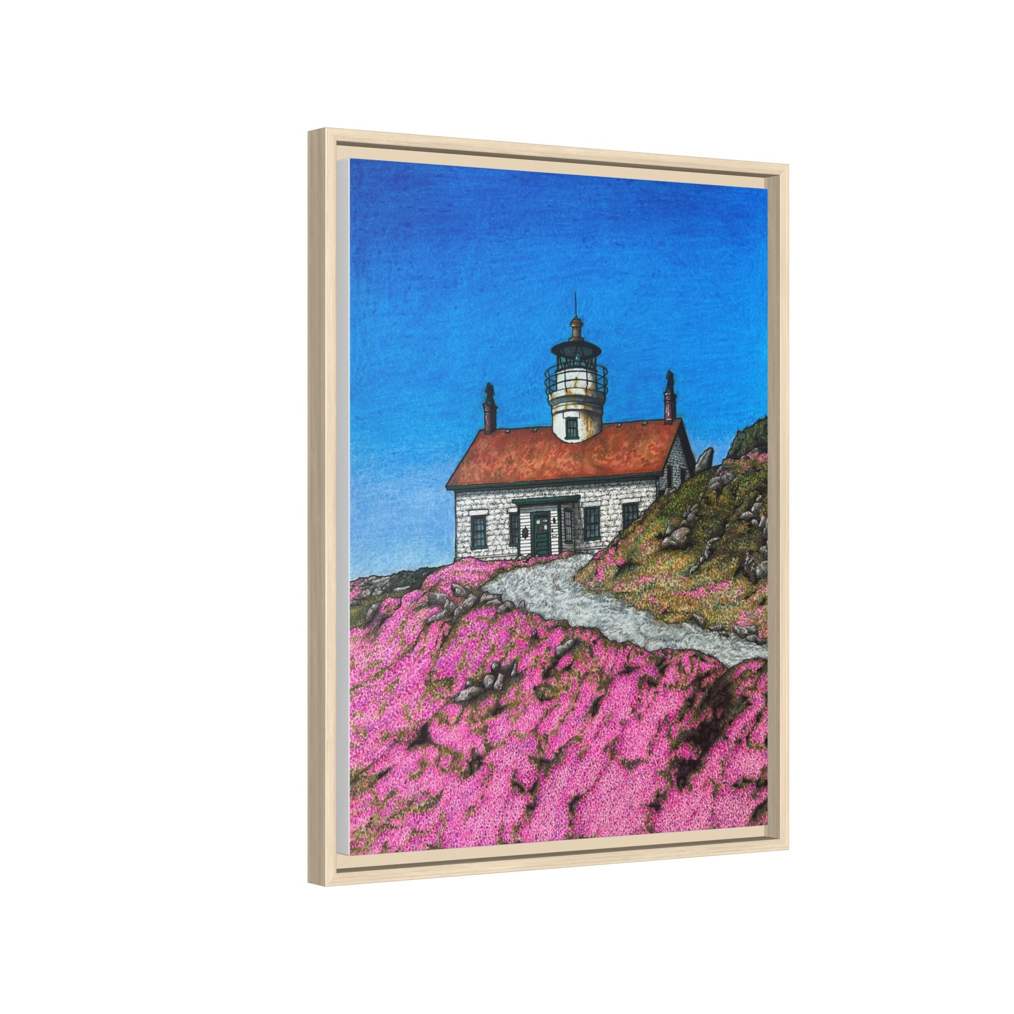 Crescent City Lighthouse - Framed Canvas Print