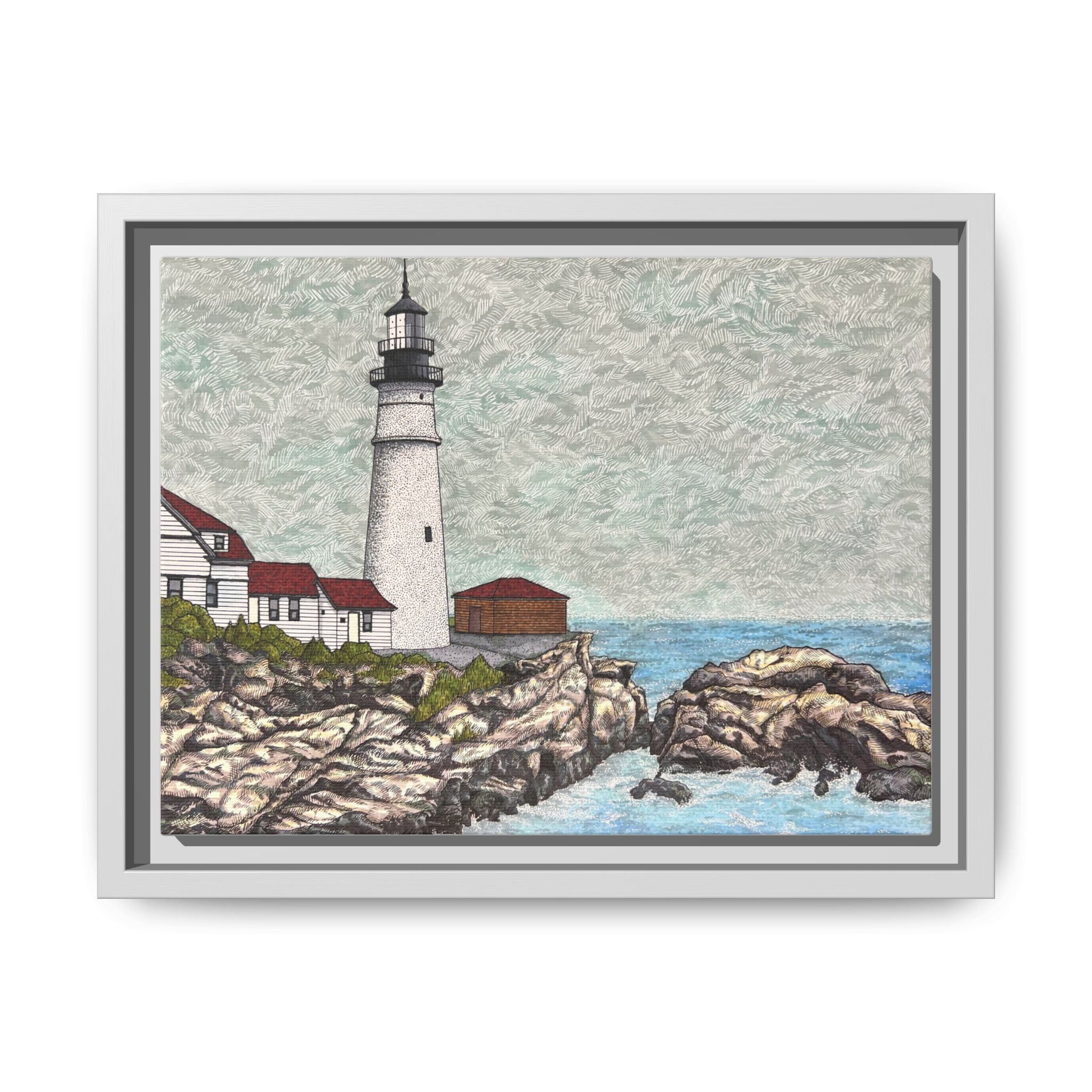 Framed Canvas Print - Portland Head Light