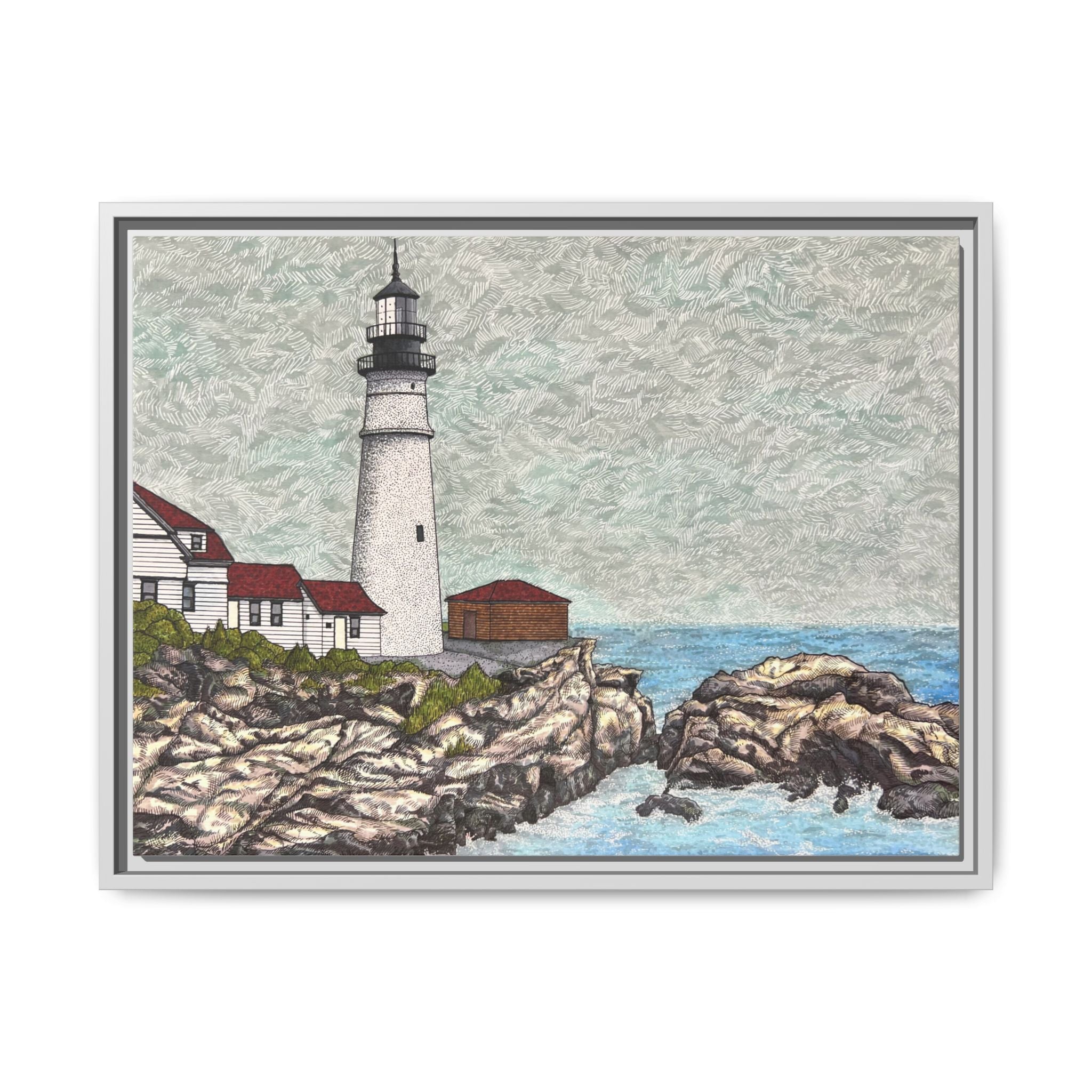 Framed Canvas Print - Portland Head Light