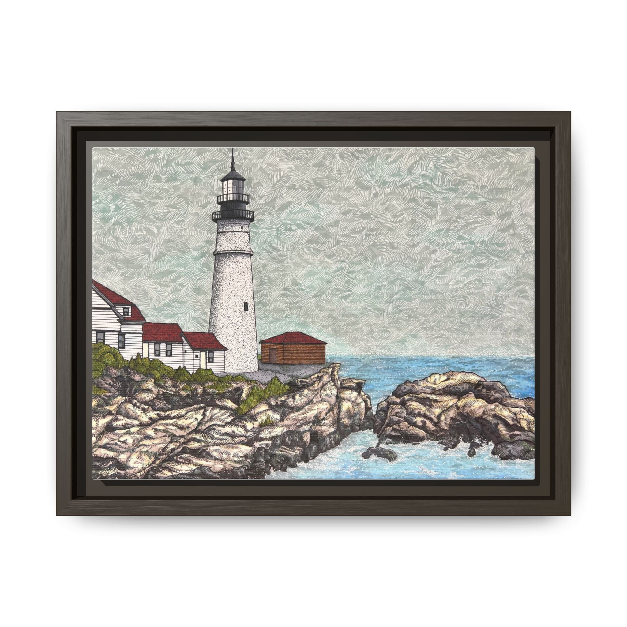 Framed Canvas Print - Portland Head Light