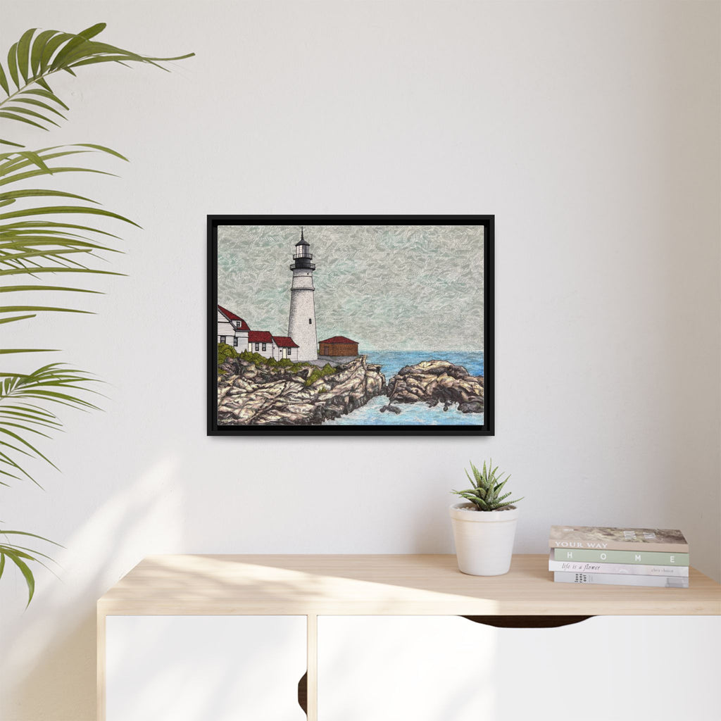 Framed Canvas Print - Portland Head Light