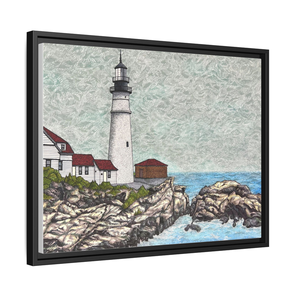 Portland Head Light -Framed Canvas Print