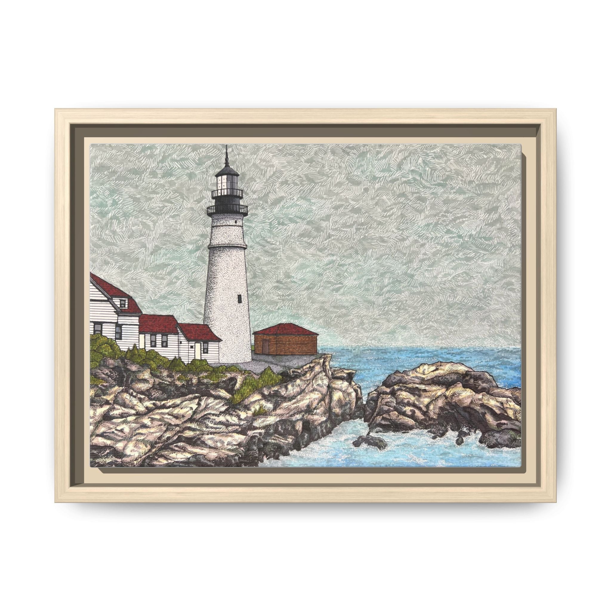 Framed Canvas Print - Portland Head Light