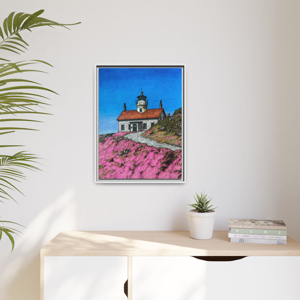 Crescent City Lighthouse - Framed Canvas Print