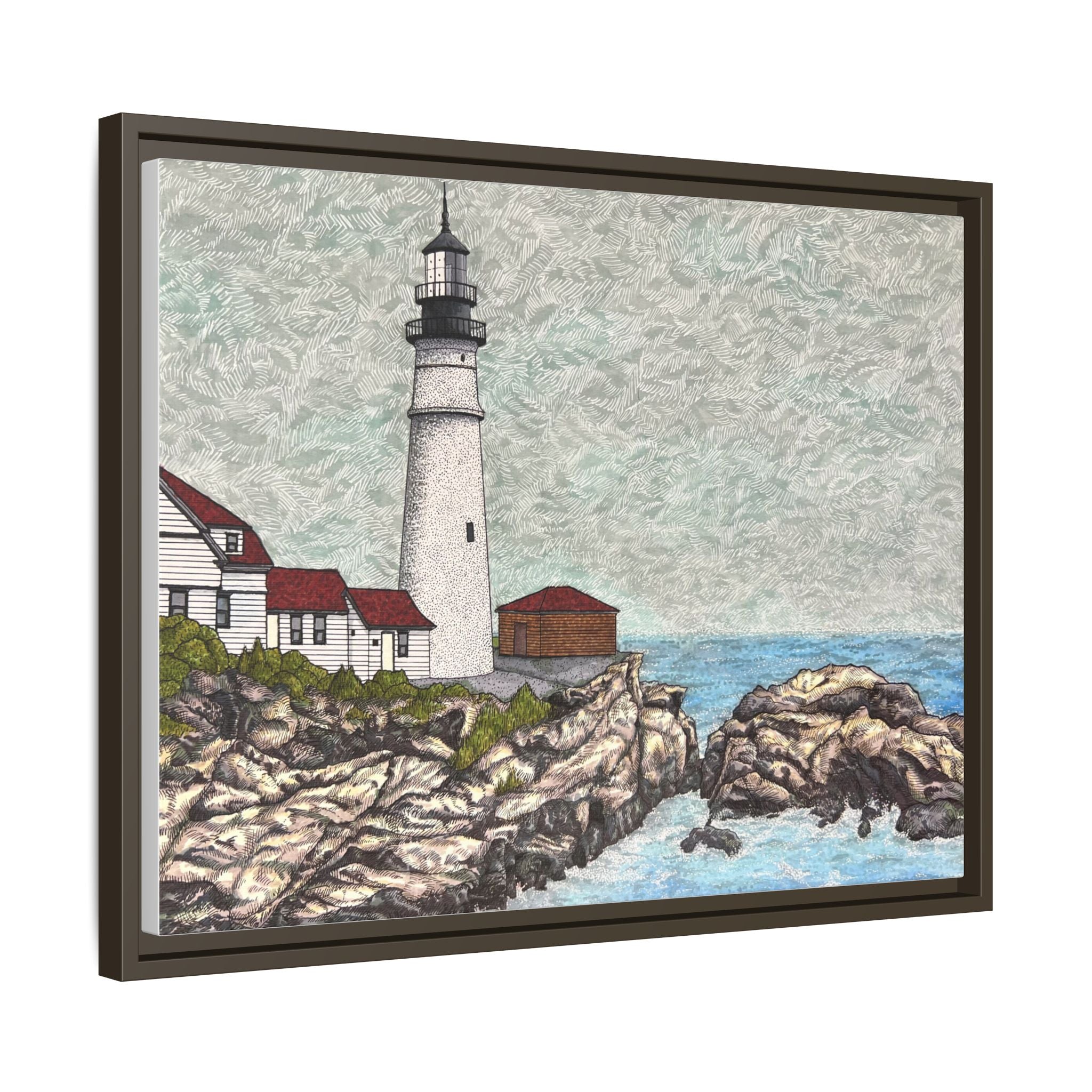Framed Canvas Print - Portland Head Light